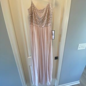 Adrianna Papell Blush Beaded Chiffon Dress
